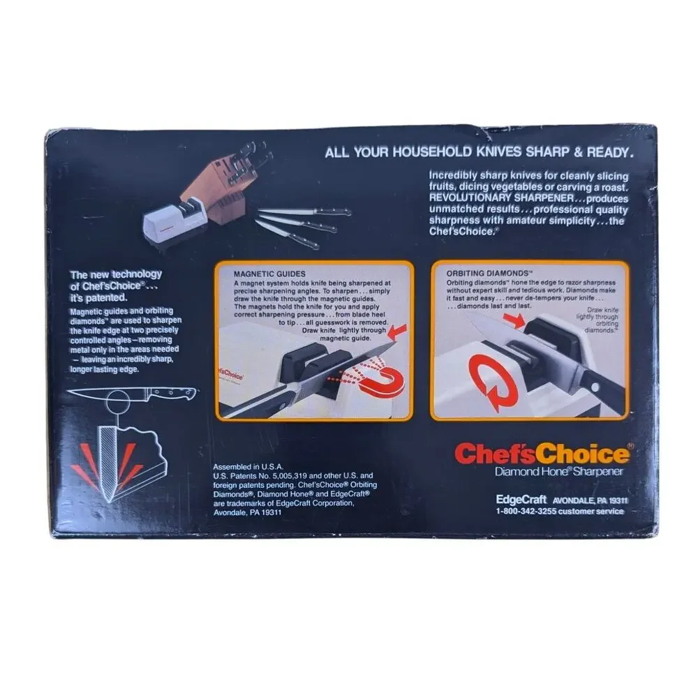 Chefs Choice Diamond Hone 2 Stage‎ Electric Knife Sharpener Model 300 Used USA